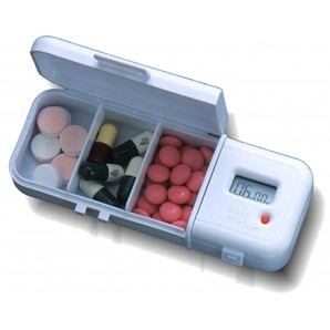 Portapillole sonoro con sveglia pill box timer